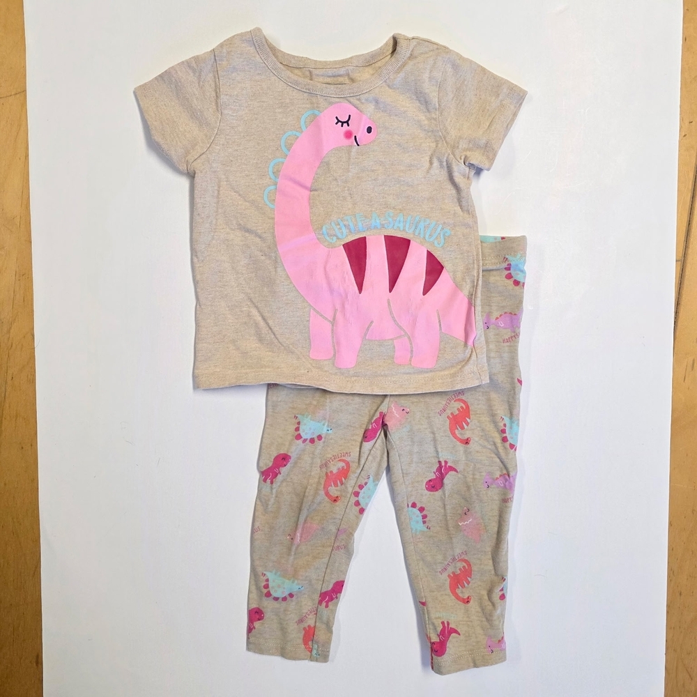 Kids Dinosaur Matching Set - Pink and Gray
